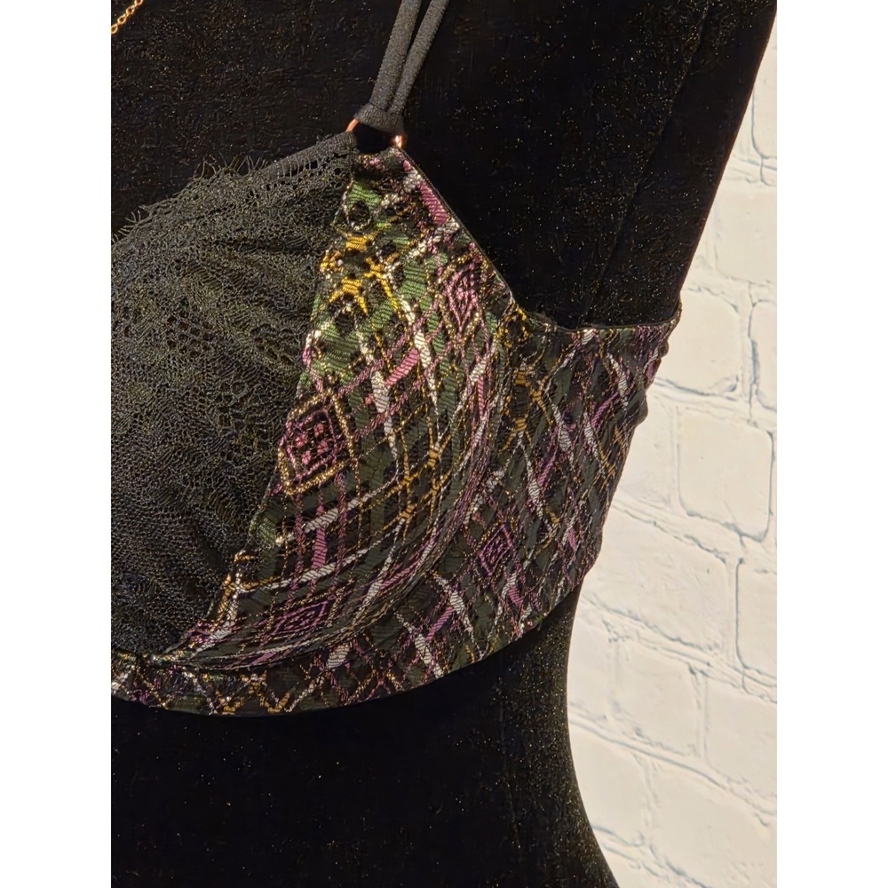 Savage‎ X Fenty NWT 34DD Unlined Lace Bra A Little Tart- Hella Plaid - Picture 4 of 8